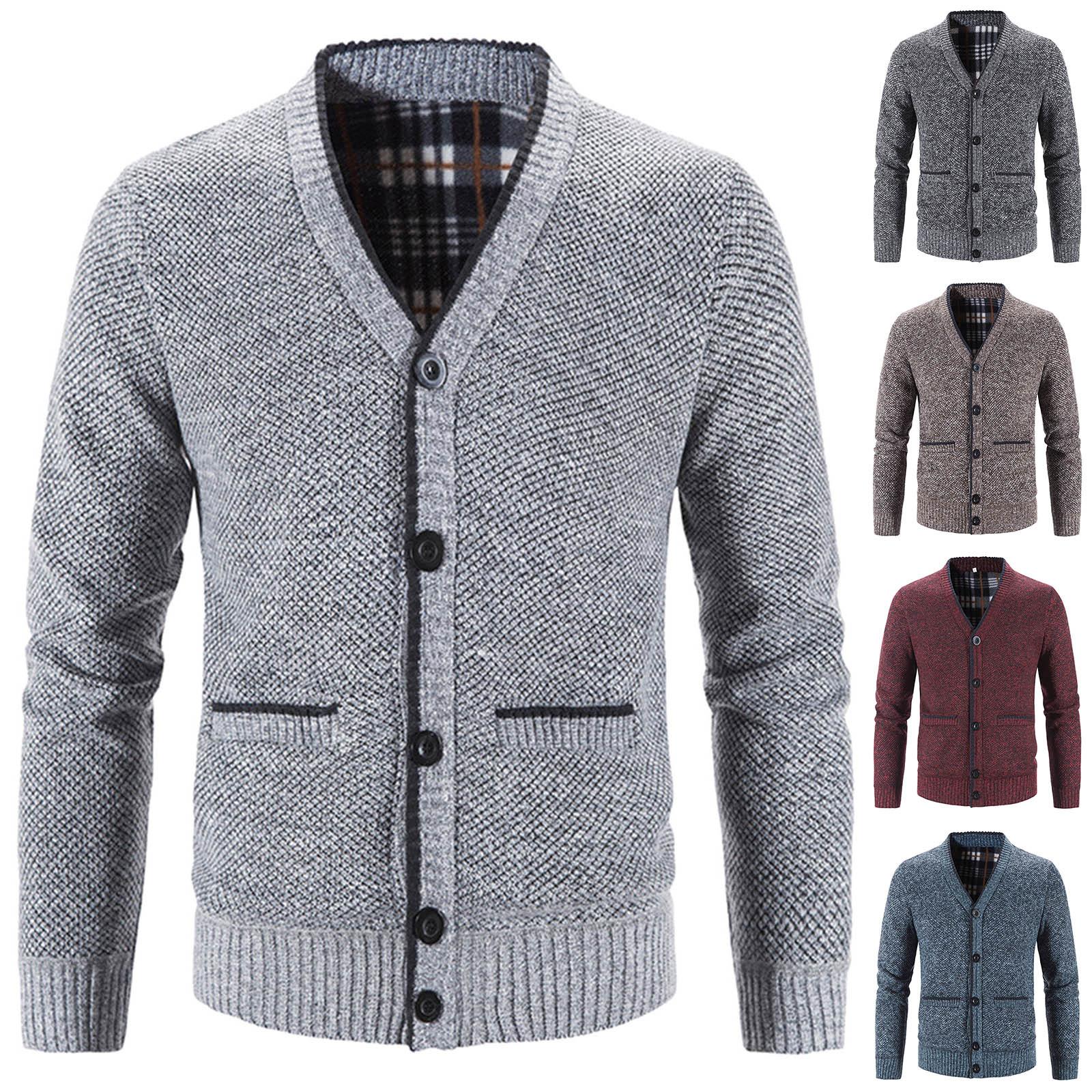 Xingben Two Vesttruien voor heren Casual sjaal Lange mouw Pluche verdikking V-hals Gebreide truien XXXL blauw