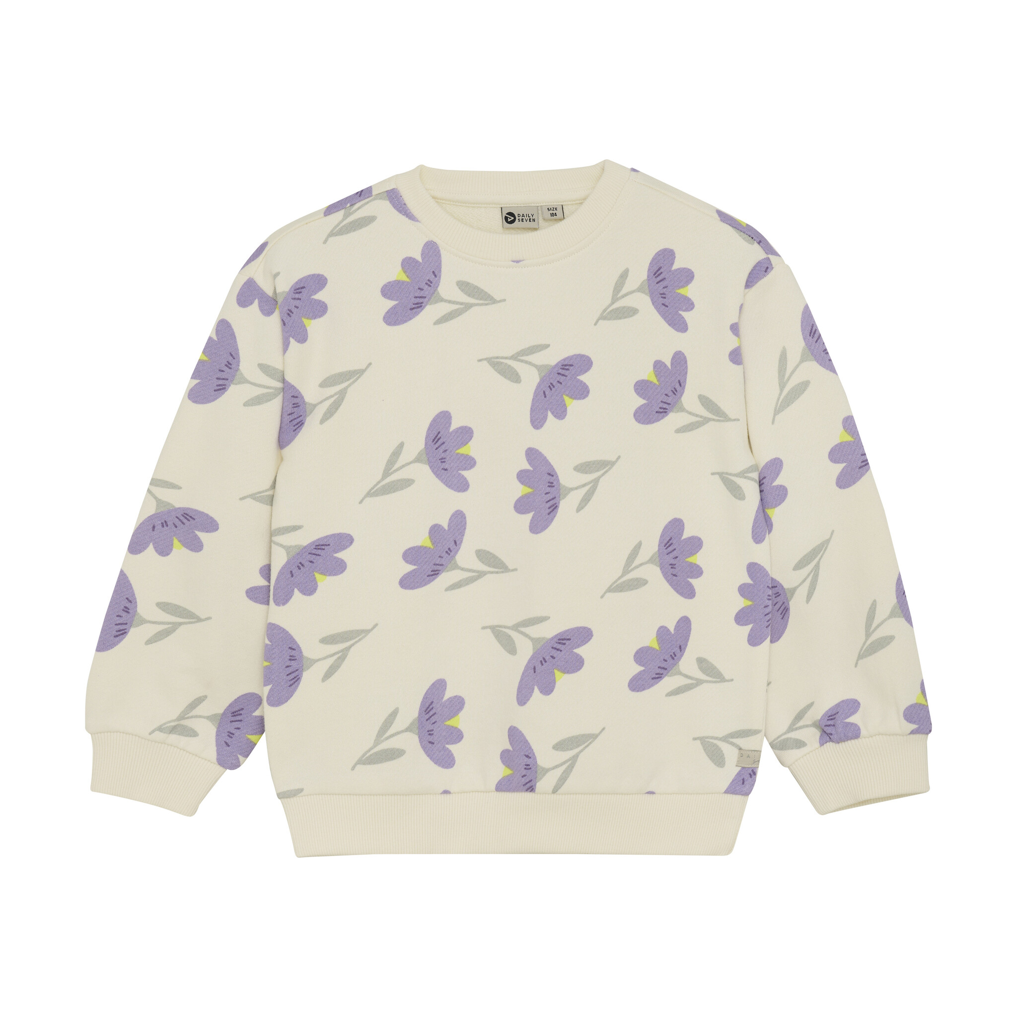 Daily7 winter sweater meisjes - wit - bloemen