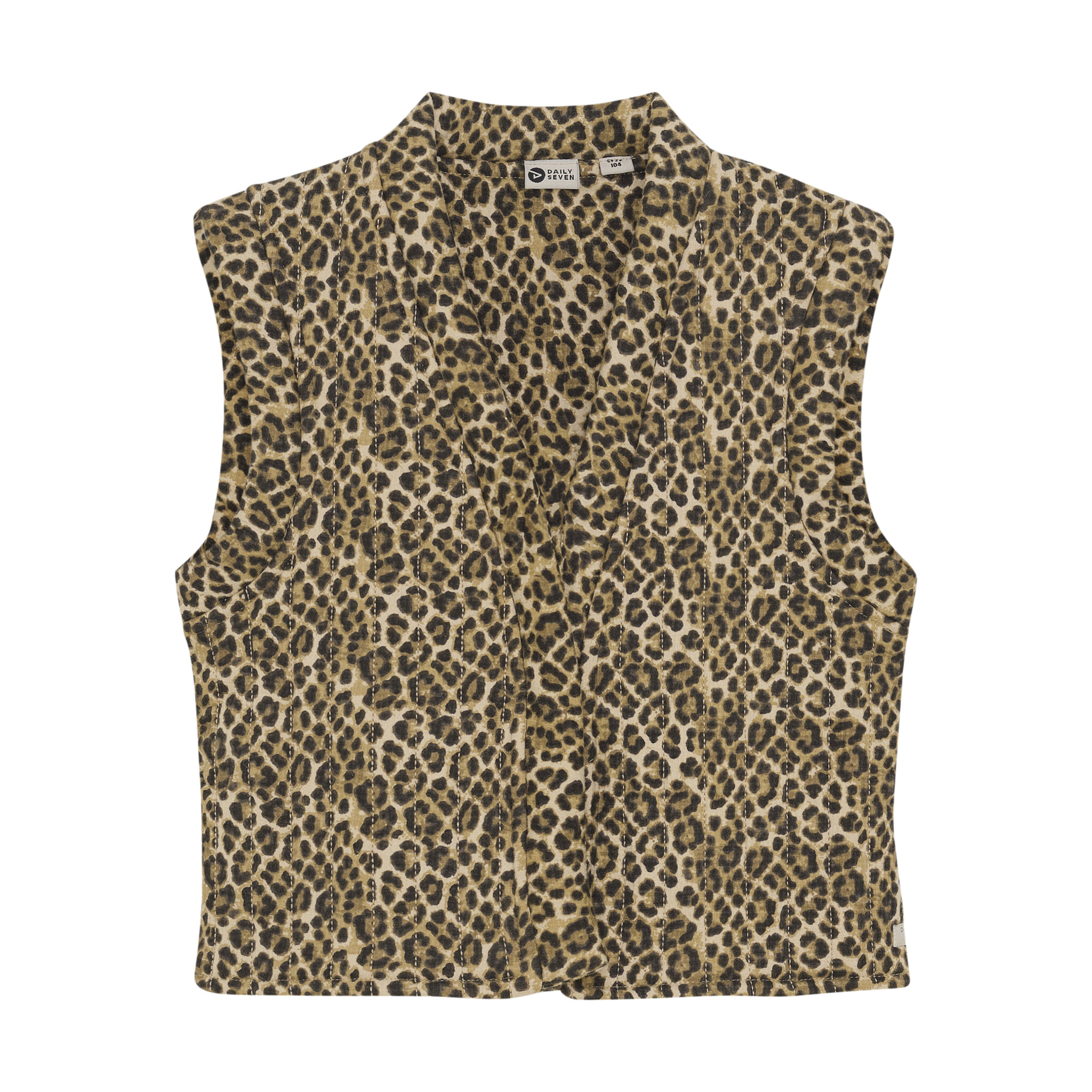 Daily7 winter gilet meisjes - zand - opgevuld/animal