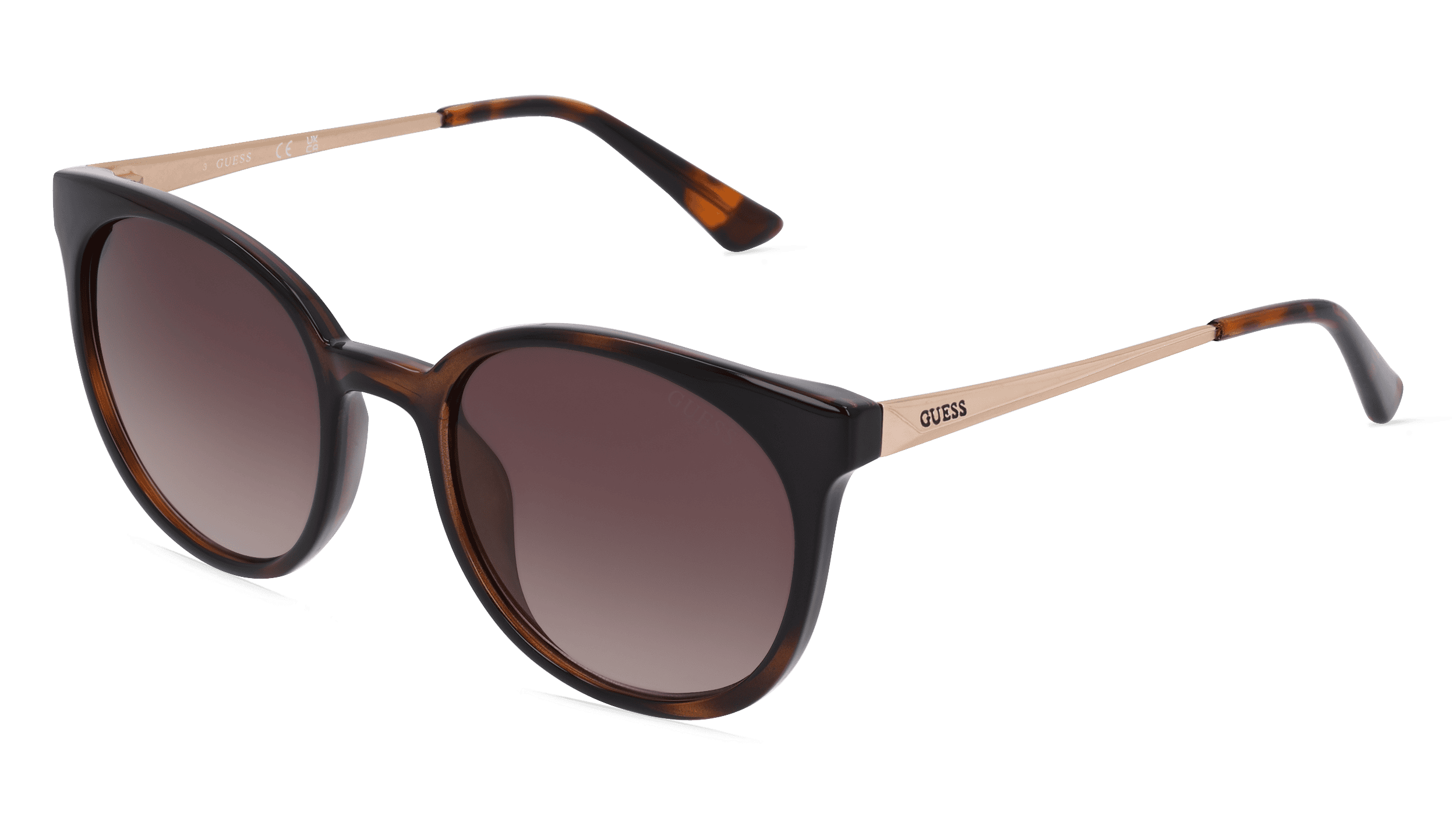 Guess GU7503 Unisex Zonnebril, bruin transparant