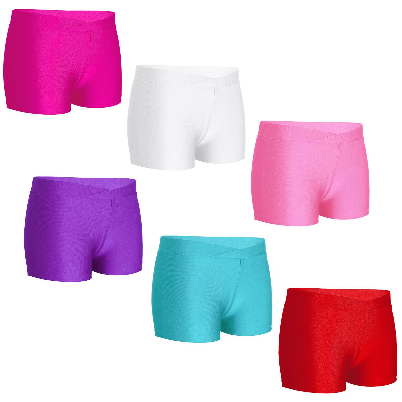 Yeahdor Kinderen meisjes elastische taille shorts kind dans sport gymnastiek workout bodems shorts 7-8 Years groen/blauw