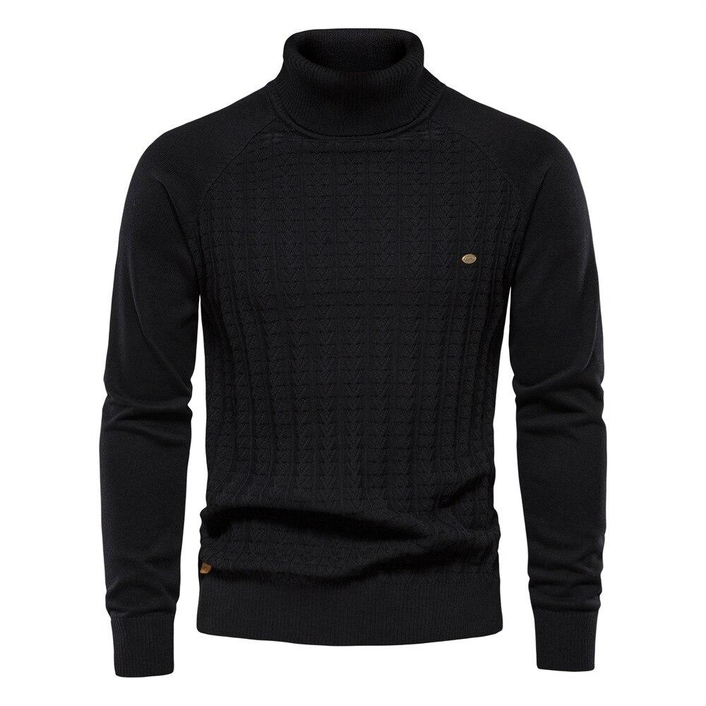 Damaiya11 Herfst Winter Heren Trui Coltrui Trui Heren Effen Kleur Heren Gebreide Trui Business Casual Trui Warm S