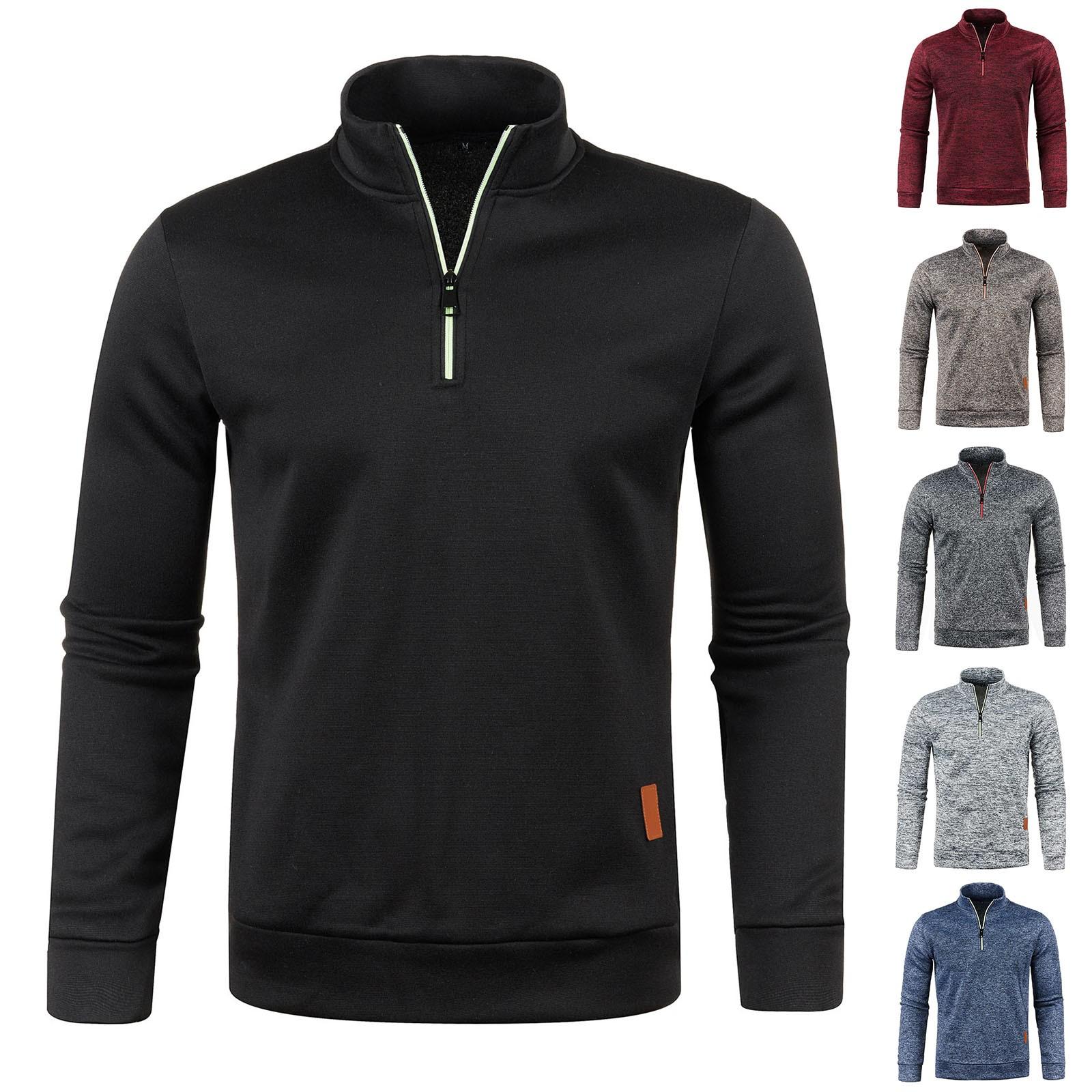 Molihua Herfst Winter Heren Halslijn Rits Gebreid Overhemd Mouwen Dunne Fluwelen Top Trui Jas XXL