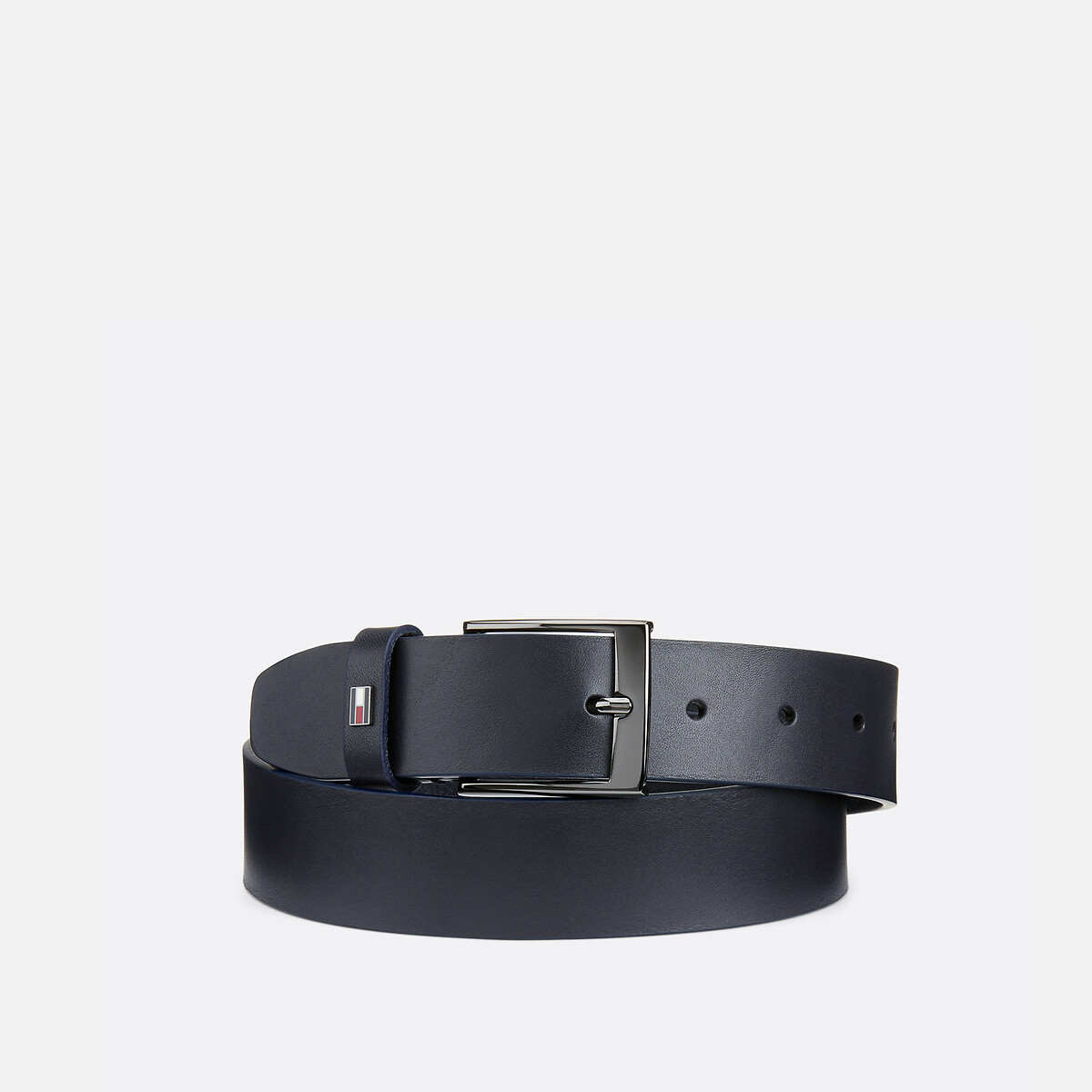 Tommy Hilfiger Leren riem ADAN 3.5 EXT Metalen logopatch, eenvoudige doornsluiting