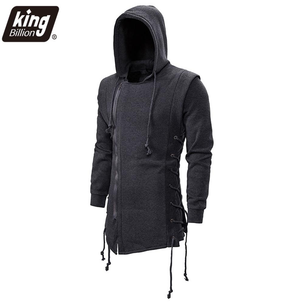 King Billion Herfst Nieuwe Heren Hoodies Sweatshirts Casual Effen Lange Mouw Hoodie Heren Slim Fit Donkere Capuchon Losse Jas Jassen L zwart