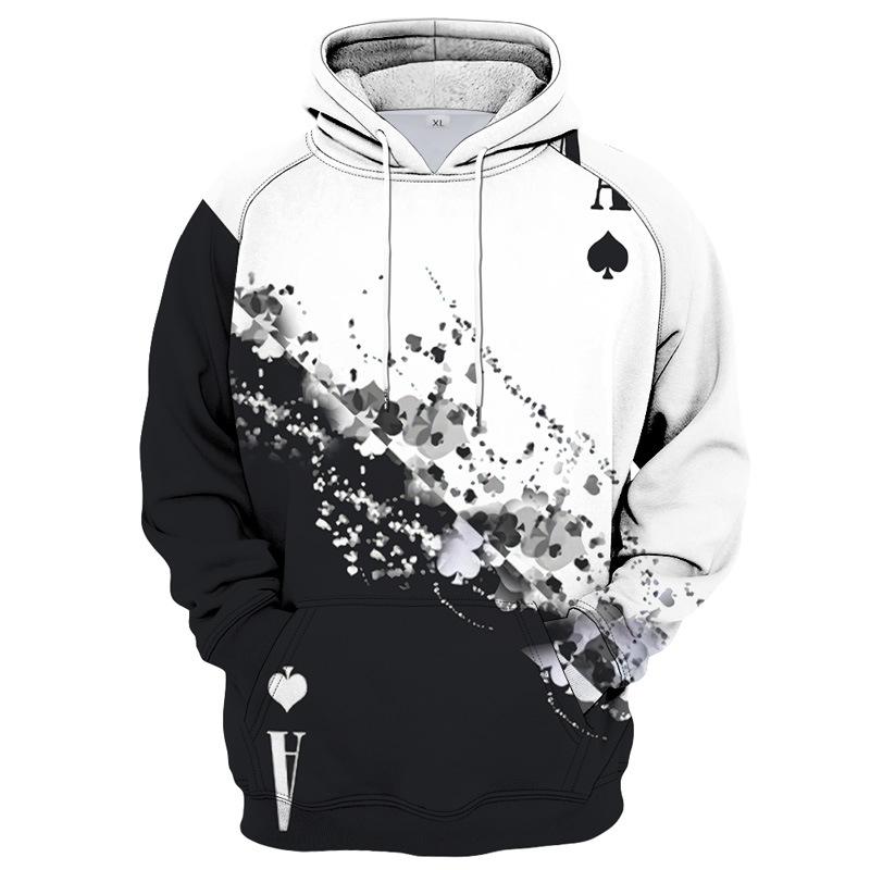 Xiao Xiang Mode Casual 3D Print Poker Heren Hoodies Lente Herfst Lange Mouw Truien Hip Hop Stijl Sweatshirt Oversized Hoodie 4XL