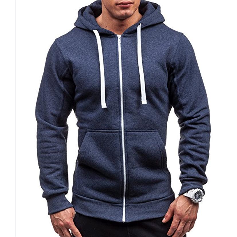 BOLIV MODA Herfst Winter herenjack met capuchon Effen rits Sportzak Casual grijs zwart blauw sweatshirt vestjassen XXXL wijnrode kleur