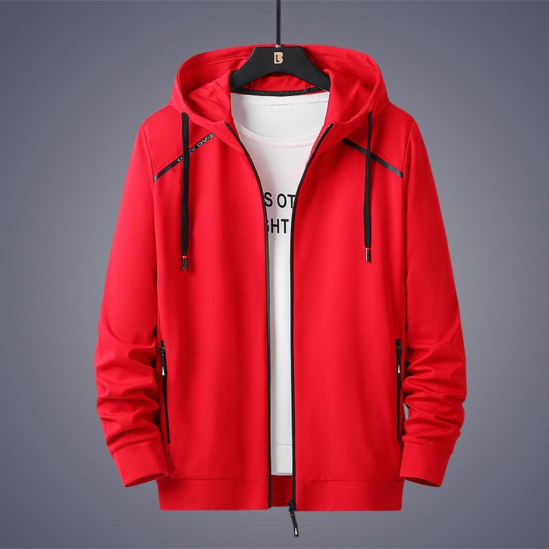 Tooyoo Herfst en winter herenkleding jas groot formaat casual mode effen kleur stiksels hooded sweatershirt jas merk 8XL
