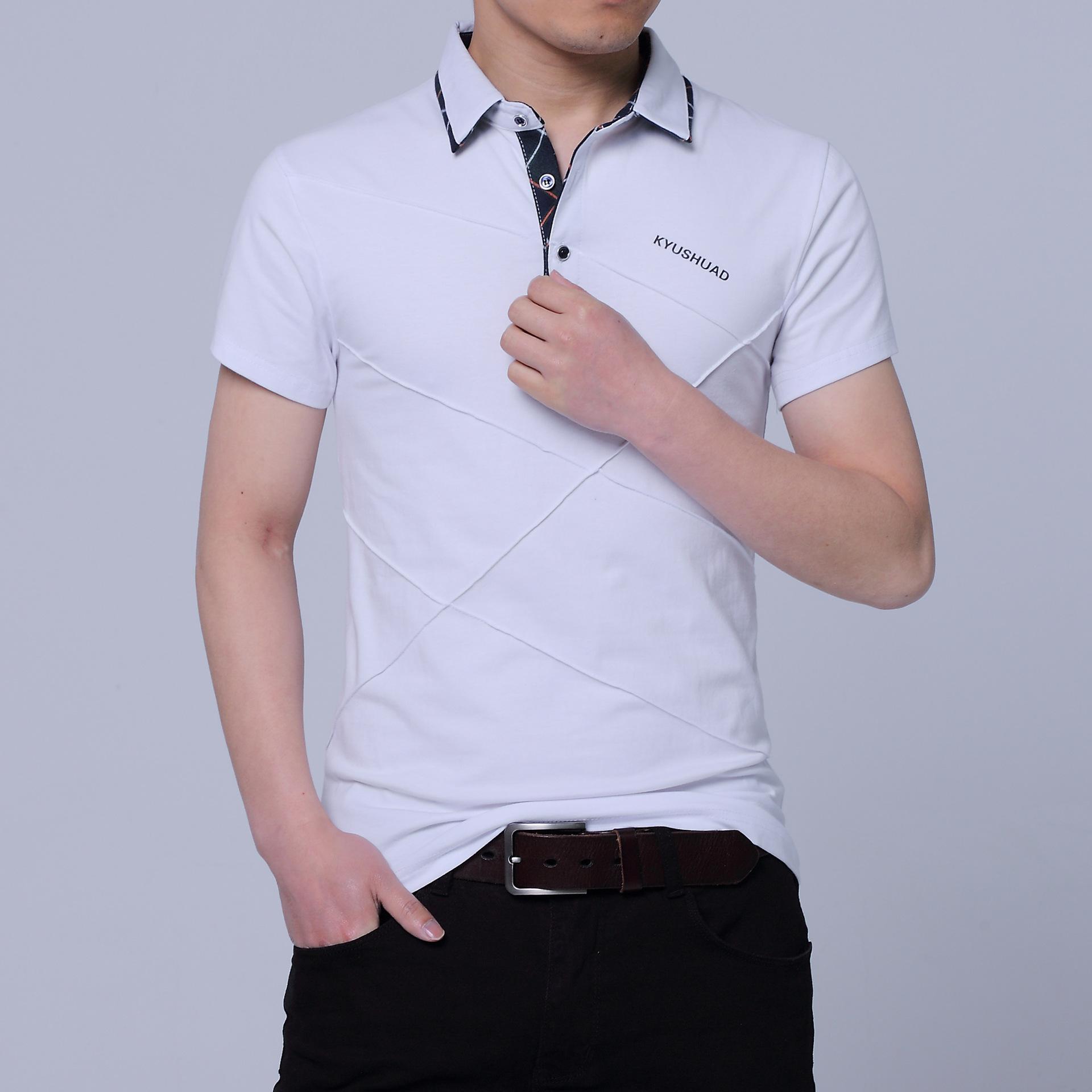 HerSight Zomer casual katoenen polo T-shirt Herenmode Slanke polo met korte mouwen Hoogwaardig zakelijk poloshirt grijs zwart 5XL rood