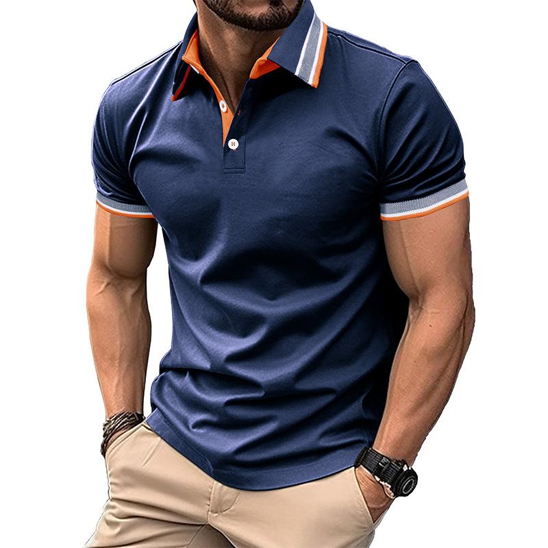Phoca largha Atletische poloshirts voor heren Casual werk Overhemd met kraag en korte mouwen Training Vochtafvoerend Klassiek Golfshirt Basic Slim Fit poloshirt voor heren XXL zwart