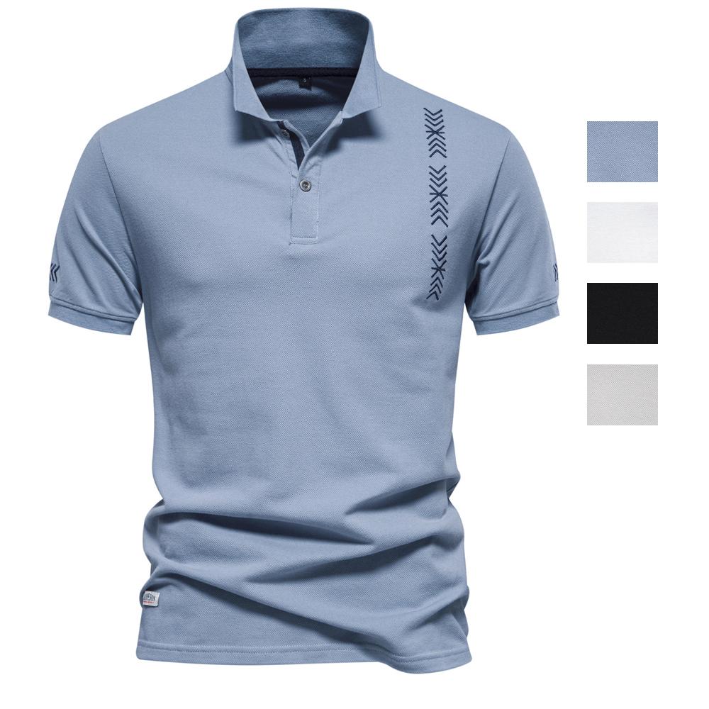 Bright Deer Heren Poloshirts Katoen Korte Mouwen Reverskraag Borduurwerk Casual T-shirts Dagelijks Comfortabel Herenkleding Zomer Slim Fit Tops XXL wit