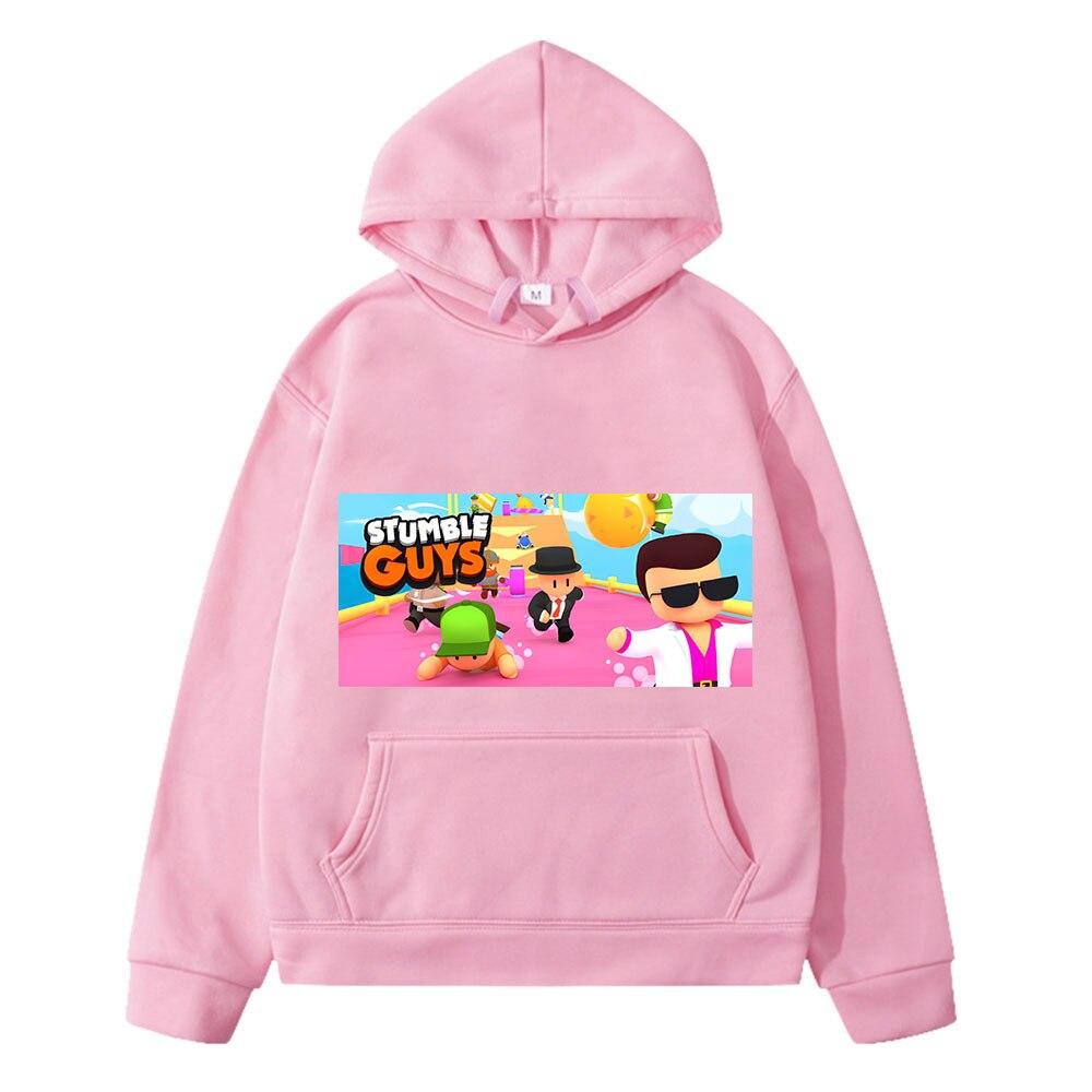 Rice grain childrens clothing factory direct sales Stumble Guys hoodies Fleece sweatshirt kinderkleding meisjes anime hoodie y2k sudadera Kawaii pullover jongenskleding Kinderen hoodie 130 rood
