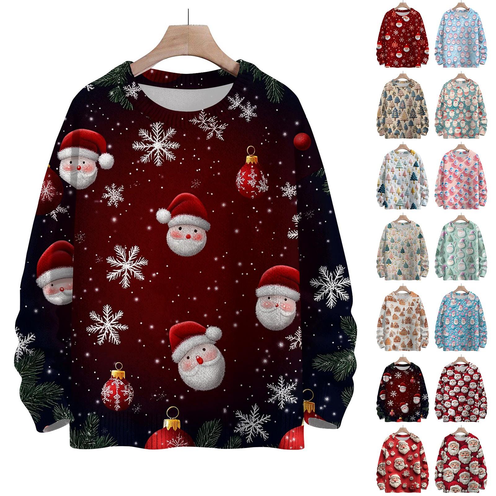 Choose one Kersttrui voor kinderen Jongens en meisjes Gebreide trui Schattig shirt Herfst ronde hals Pullover Tops 130
