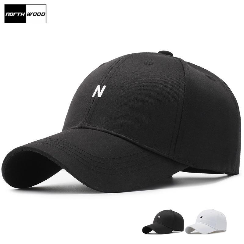Northwood [] N Letter Zwarte Pet Katoenen Baseballpet Dames Hip Hip Snapback Hoeden Zwarte Dad Hoed 56-60cm zwart