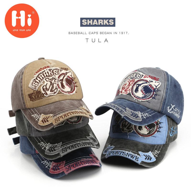 Hi Cap Mode Borduren Baseball Cap Zomer Outdoor Verstelbare Hip Hop Hoeden Bone Snapback Hoed adjustable grijze kleur