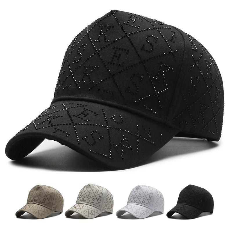 ONIHUA Sequin Baseball Caps voor Dames Heren Outdoor Sport Cap Golfvissen Hoeden Zomer Zonnebrandcrème Zonnehoed Hip Hop Cap 56-60cm zwart