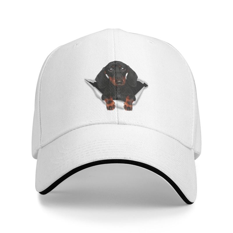 91440605MAC2A9PX9K Cool teckel hond baseball cap unisex vrouwen gepersonaliseerde verstelbare volwassen das worst wiener papa hoed buiten Baseball Cap