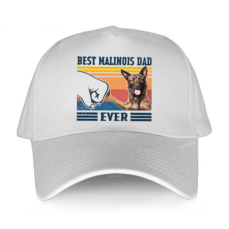 91140106MA0LTHB19W zomer yawawe mannelijke merk pet Beste Malinois vader ooit Vintage Vaderdag cadeau honkbalpetten Grappige Belgische herdershond Unisex hoed Adjustable