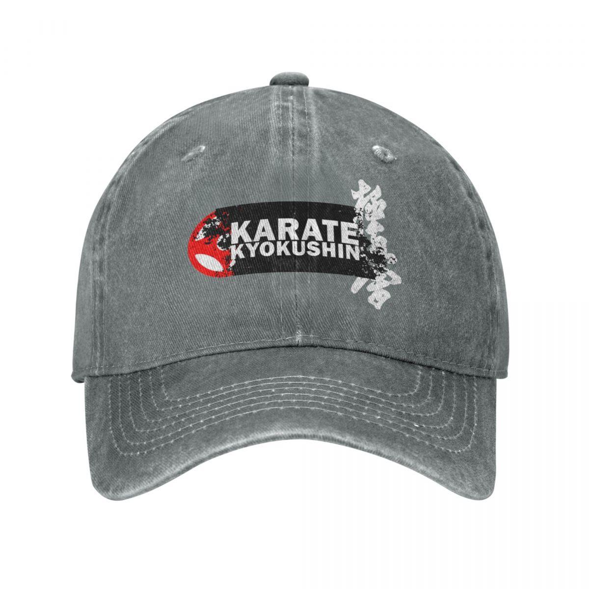 91440118MAC534JW32 Casual Karate Stijl Kyokushin Baseball Caps voor Unisex Vrouwen Versleten Denim Hoofddeksels Buitentrainingen Zachte Hoeden Cap One Size