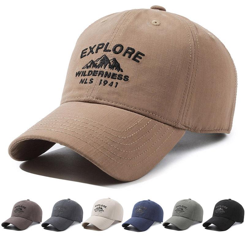 ONIHUA Lente Zomer Mannen Baseball Cap Brief Borduren Vrouwen Paardenstaart Panama Cap Outdoor Sport Cap Zonnebrandcrème Zonnehoed kaki