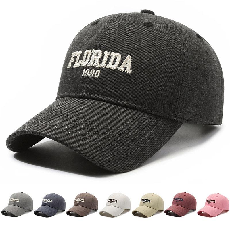 ONIHUA Geborduurde Letter Baseball Cap Vrouwelijke Outdoor Paardenstaart Panama Cap Lente Zomer Mannelijke Snapback Hoed Zonneklep Hoeden Vissershoed Piekpet Vloot