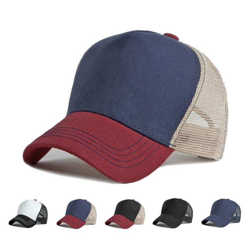 ONIHUA Dames Zonnescherm Cap Heren Zonnebrandcrème Mesh Ademende Stiksels Baseball Cap rood/zwart