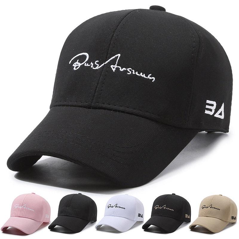 ONIHUA Mannen Vrouwen Cap Lente Zomer Geborduurde Letters Zonnehoed Outdoor Zonnescherm Baseball Cap wit/zwart