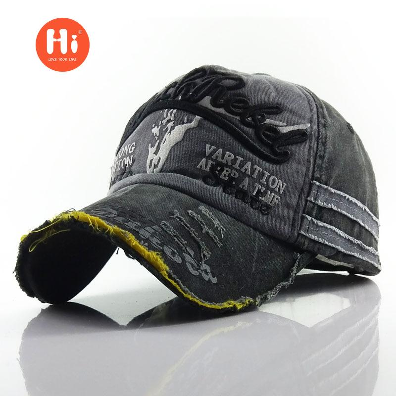 Hi Cap Pet met klep gemaakt van oude stierenkop baseballpet gewassen hoed zonnehoed heren en dames nieuwe baseballpet zonbeschermingspet zwart