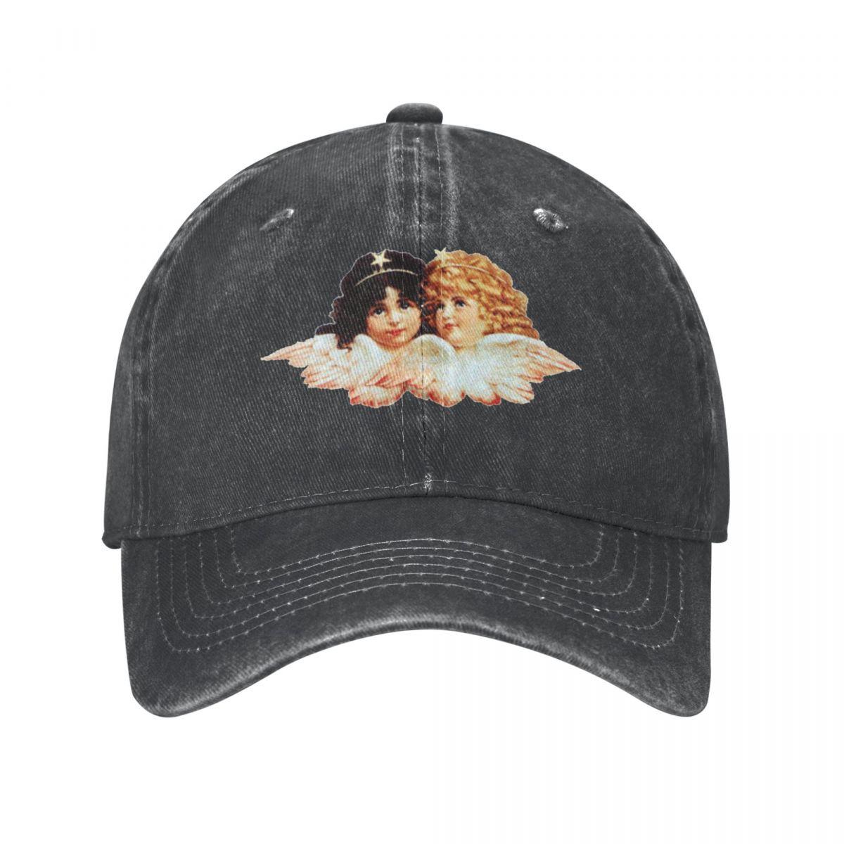 91440118MAC534JW32 Fiorucci Cherubs Unisex Dames Baseball Cap Distressed Washed Hats Cap Classic Outdoor Workouts Snapback Cap One Size