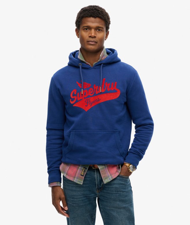 Superdry Flyers Script Hoodie Blauw