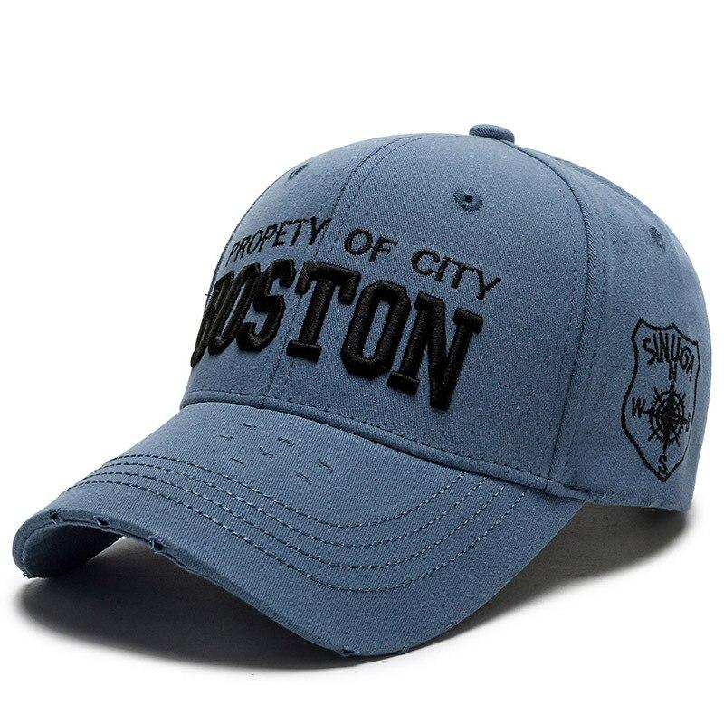 Northwood Hip Hop BOSTON Letter Baseball Caps Heren Dames Snapback Hoeden Katoenen Golf Cap Dad Hat Trucker Cap 56-60 cm blauw