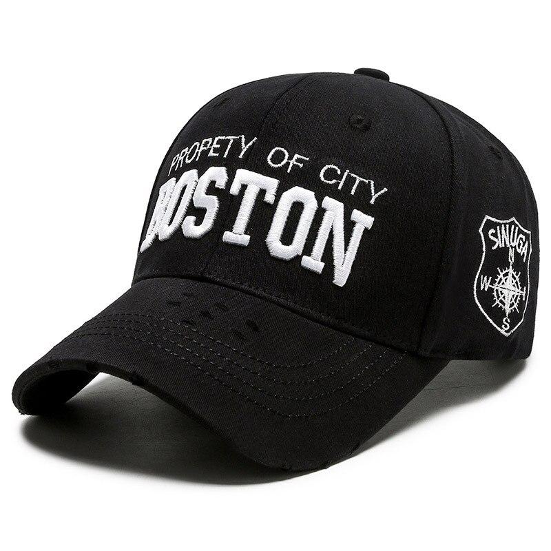 Northwood Hip Hop BOSTON Letter Baseball Caps Heren Dames Snapback Hoeden Katoenen Golf Cap Dad Hat Trucker Cap 56-60 cm wit/zwart