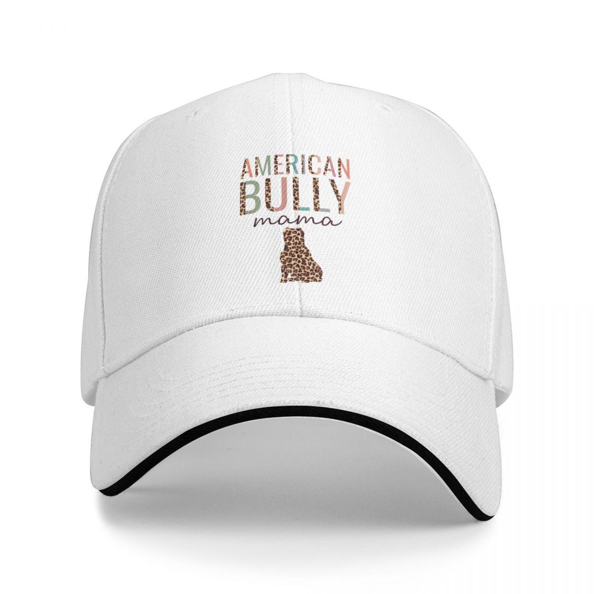 91530102MAC2AA7079 American Bully Mama met luipaard voor Ambully Bull Dog Mom Baseball Cap Zonnehoed zwarte zonnekap Dameshoed Heren