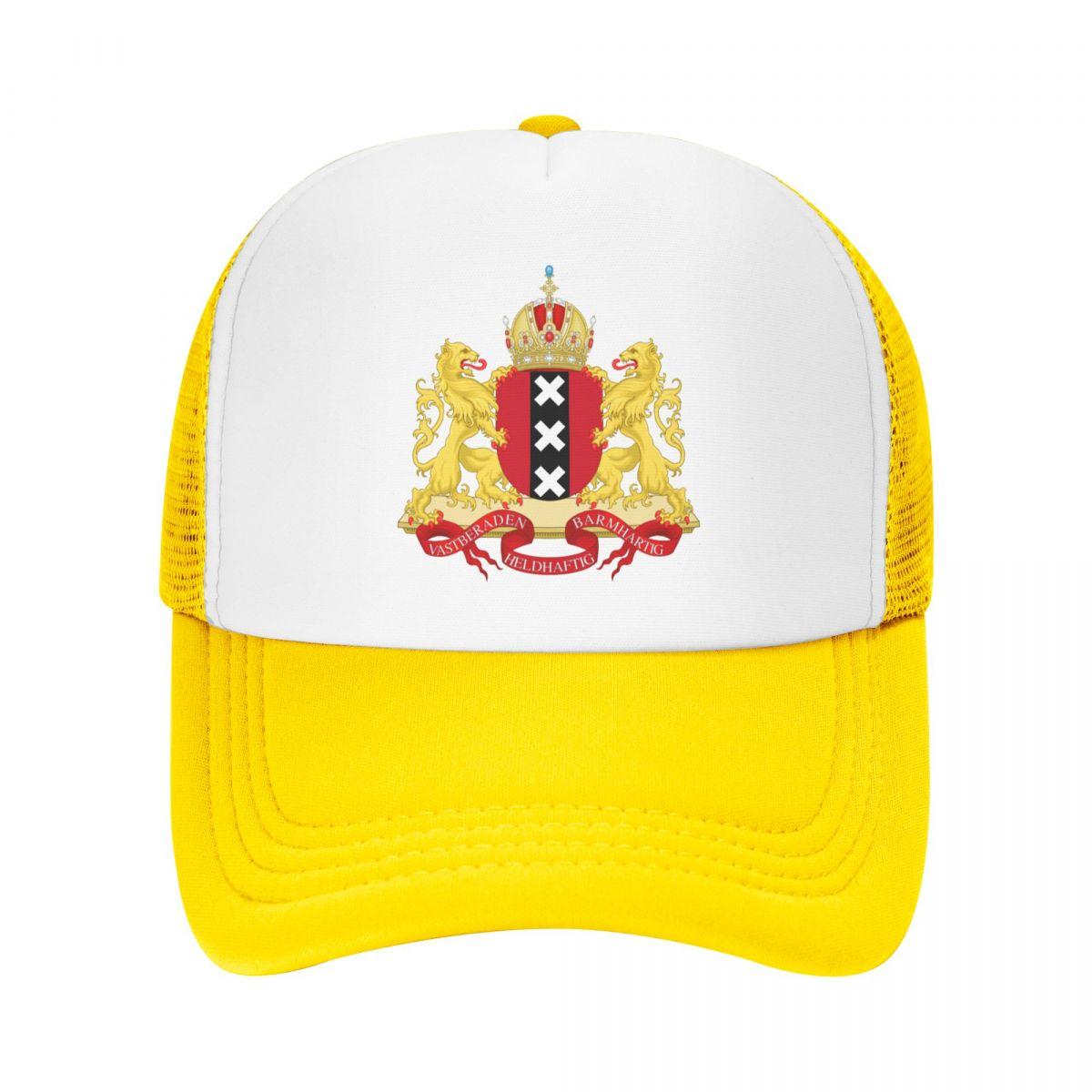 Hot Cap Klassieke unisex wapenschild van Amsterdam Trucker Hat volwassen Nederland Nederlandse trots verstelbare baseball cap outdoor snapback hoeden Trucker Hat
