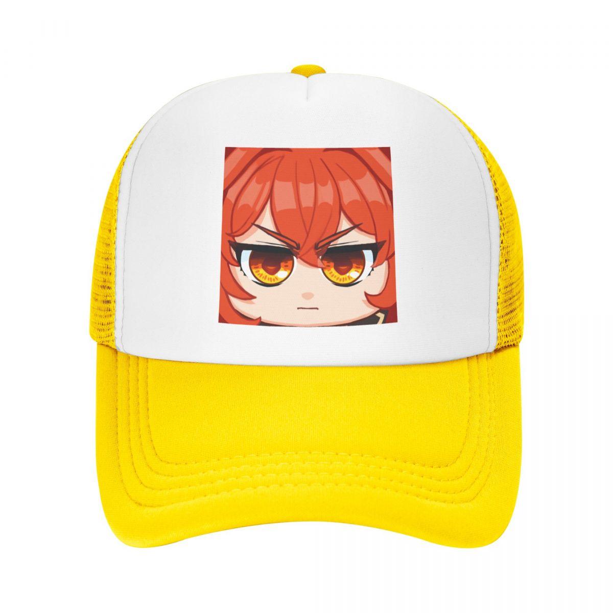 Hot Cap Gepersonaliseerde Diluc Genshin Impact Baseball Cap voor Unisex WoUnisex Verstelbare Anime Game Trucker Hat Outdoor Snapback Caps Zomerhoeden Trucker Hat