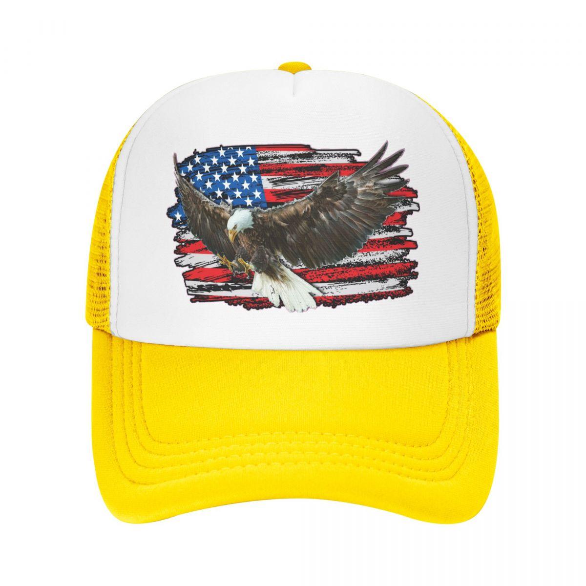 Hot Cap Gepersonaliseerde USA Eagle Amerikaanse vlag Baseball Cap Hip Hop Unisex WoUnisex's verstelbare Trucker Hat herfst Snapback Caps Trucker Hat