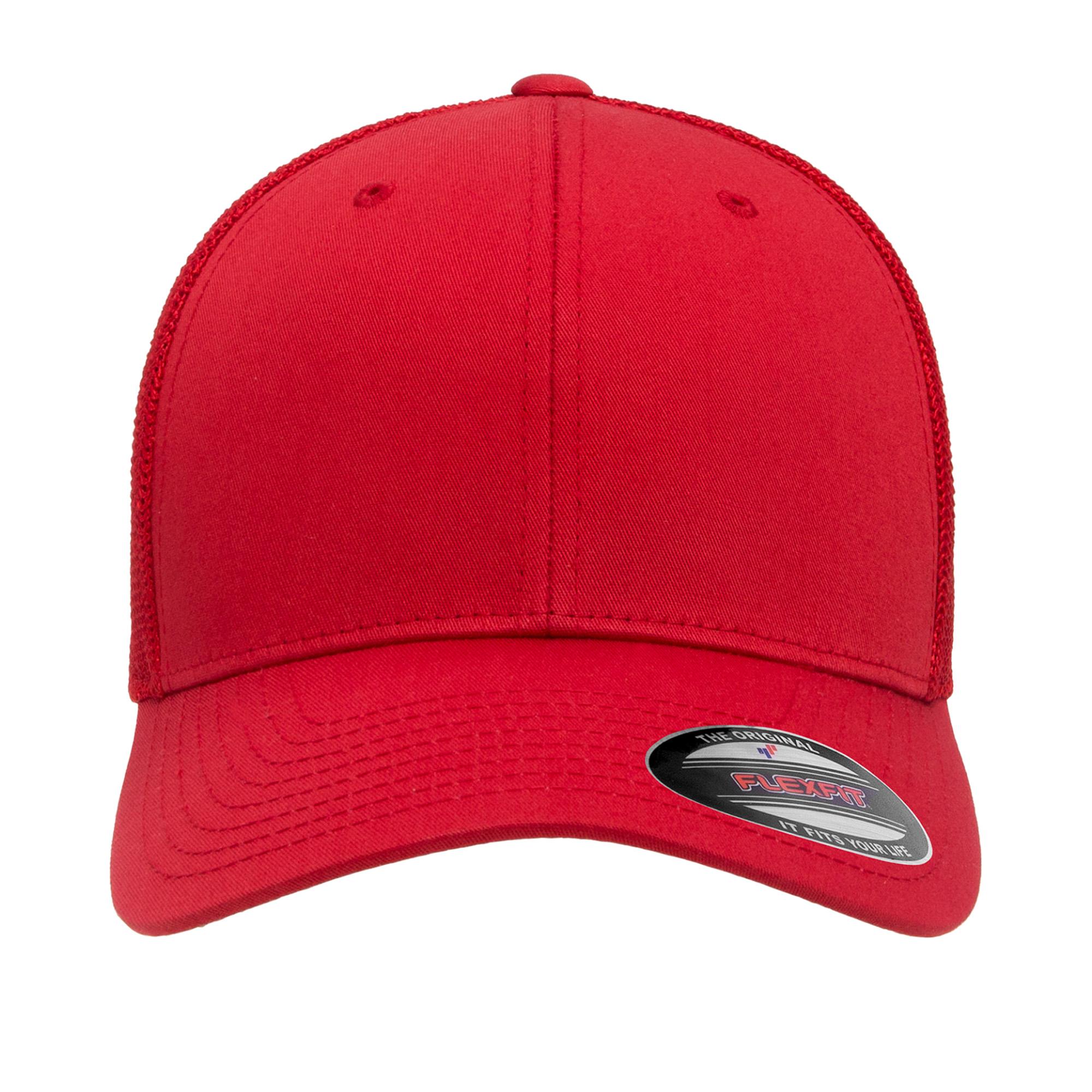 Yupoong Unisex Flexfit Mesh Truckerpet voor volwassenen L/XL rood