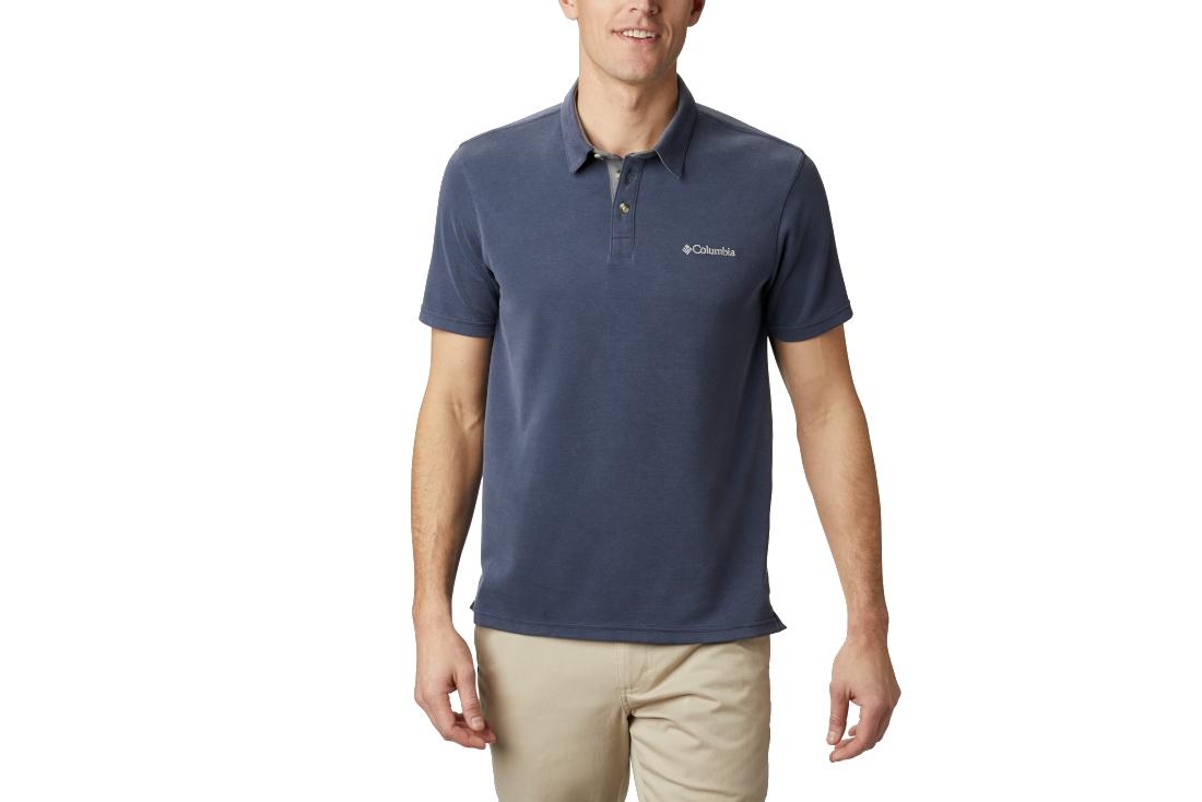 Columbia Nelson Point Polo, Heren marineblauwe T-shirts L