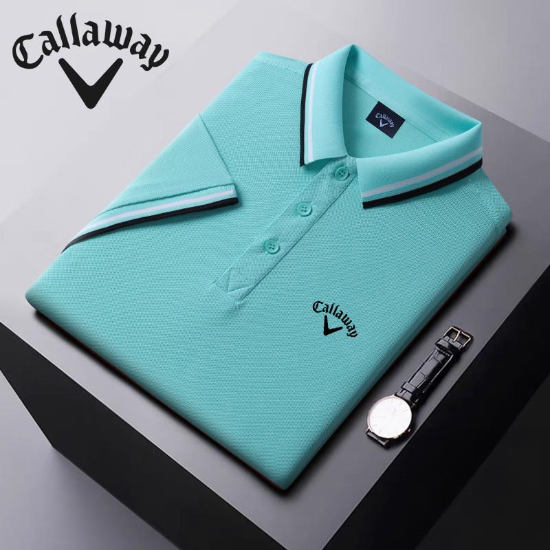 Callaway 2025 Zomer Nieuw Ice Ion Fiber Geborduurd Poloshirt met Polokraag voor Vochtafvoer en Zweetafvoer L