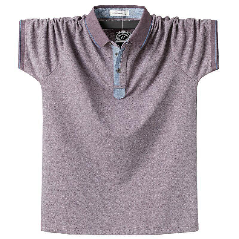 Molly Show Zomer nieuwe polo met korte mouwen heren plus zakelijk poloshirt effen kleur comfortabele stofkwaliteit 6XL paars