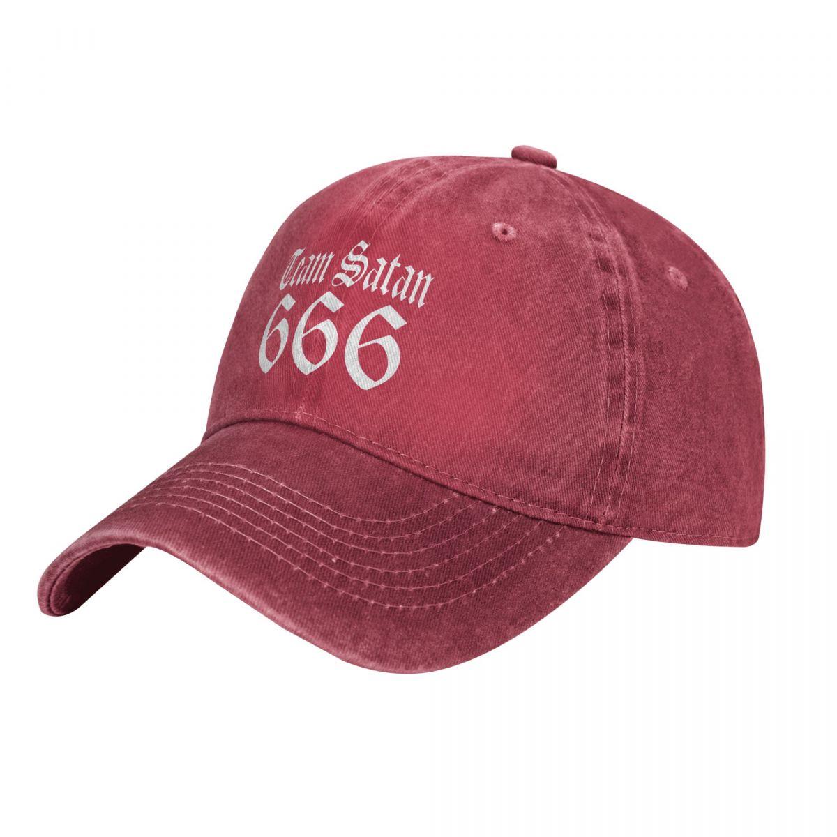 91420583MAC2W16L8R TEAM SATAN 666 Vintage Baseball Cap Wasbare Katoen Verstelbare Cap Hoeden Voor Unisex Adjustable