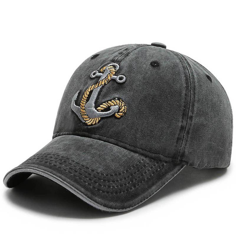 91421224MABNCF2A91 Vintage Anker Zeilen Borduren Unisex Baseball Hoed Retro Papa Trucker Cap Hip Hop Streetwear Mode Outdoor Vissen Sport Adjustable