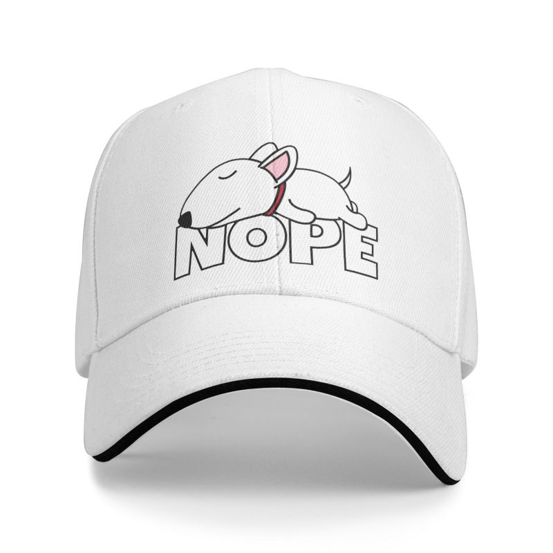 91530102MAC2AA7079 Klassieke Nope Bull Terrier Hond Baseball Cap Dames Unisex Ademend Papa Hoed Prestaties Baseball Cap