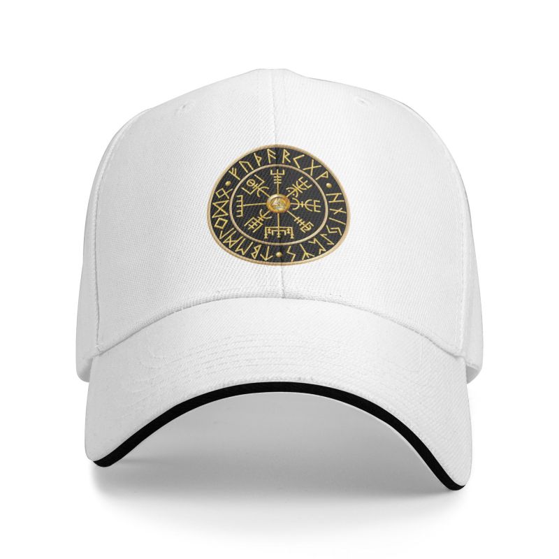 91530102MAC2AA7079 Aangepaste Noorse Vegvisir Runes Baseball Cap voor Unisex Vrouwen Ademende Viking Kompas Dad Hat Sport Baseball Cap