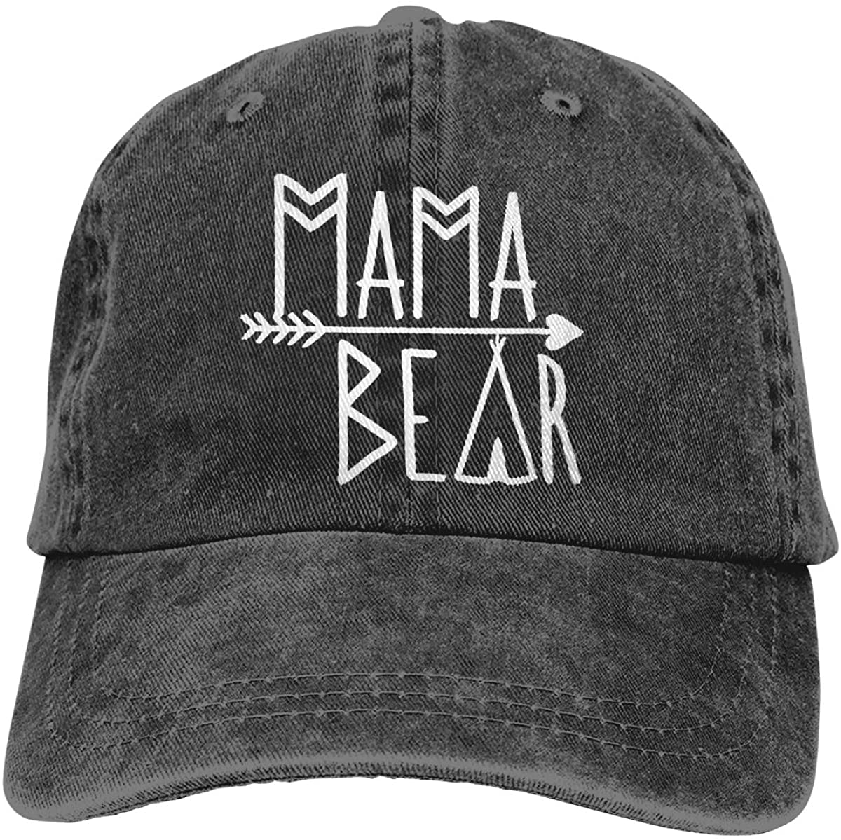 91440605MAC3NXC54W Unisex Mama Bear Denim Hoed Verstelbare Gewassen Geverfde Katoenen Papa Baseball Caps Grappige Zwarte Trucker Hat Snapback Cap One Size
