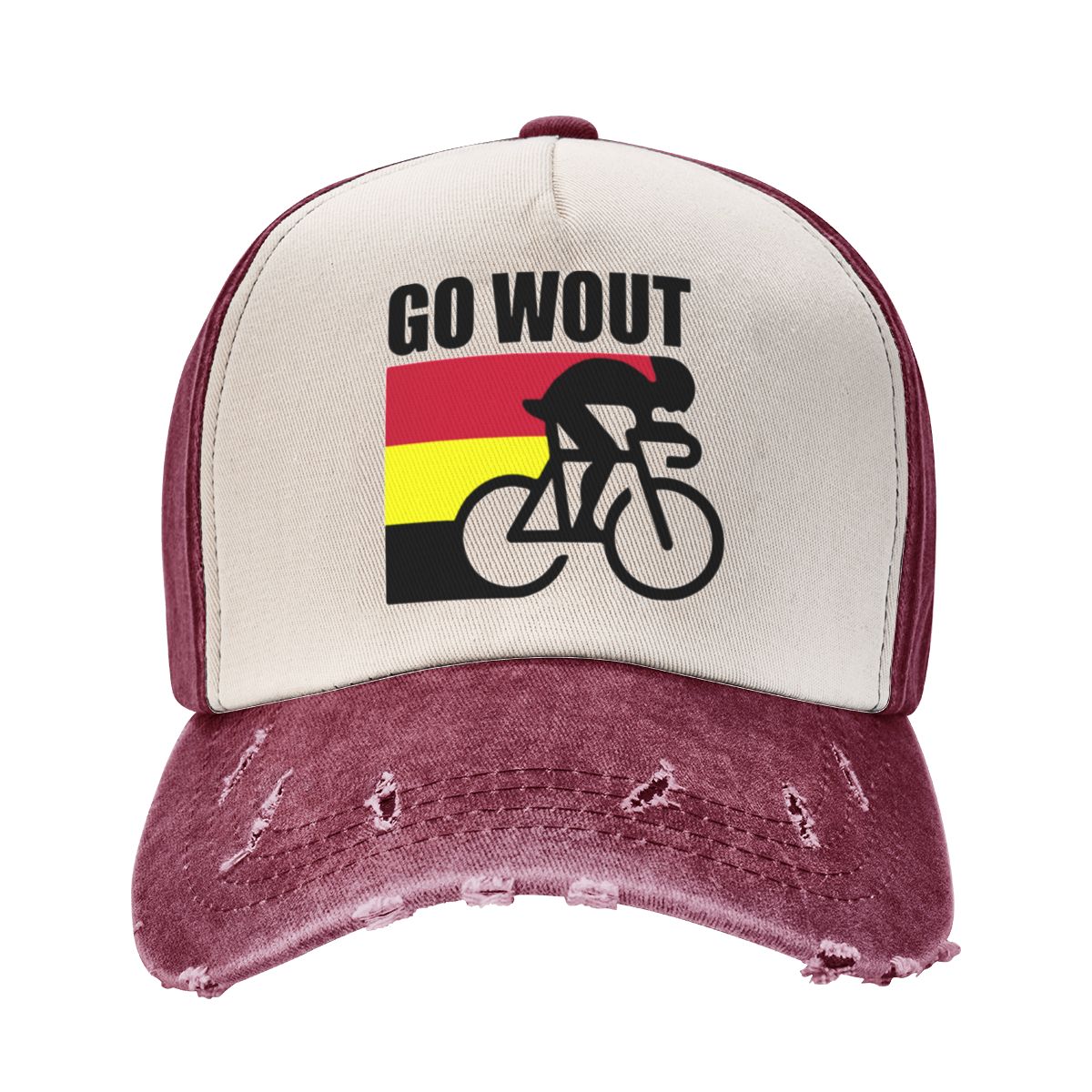 91440605MAC58Q307J Belgische vlag Wout Van Aert Baseball Caps Stuff Fashion Distressed Washed Snapback Hat Unisex Dames Verstelbare Caps Hoed One Size