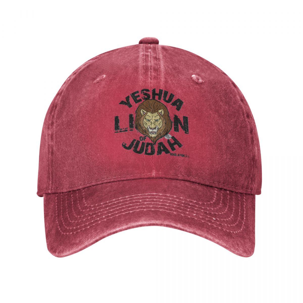 Kiki Cap Leeuw van Juda Yeshua Hamashiach Baseball Caps Merch Fashion Distressed Washed Jesus The Messiah Hoofddeksels voor Unisex Dames Zonnehoed One Size