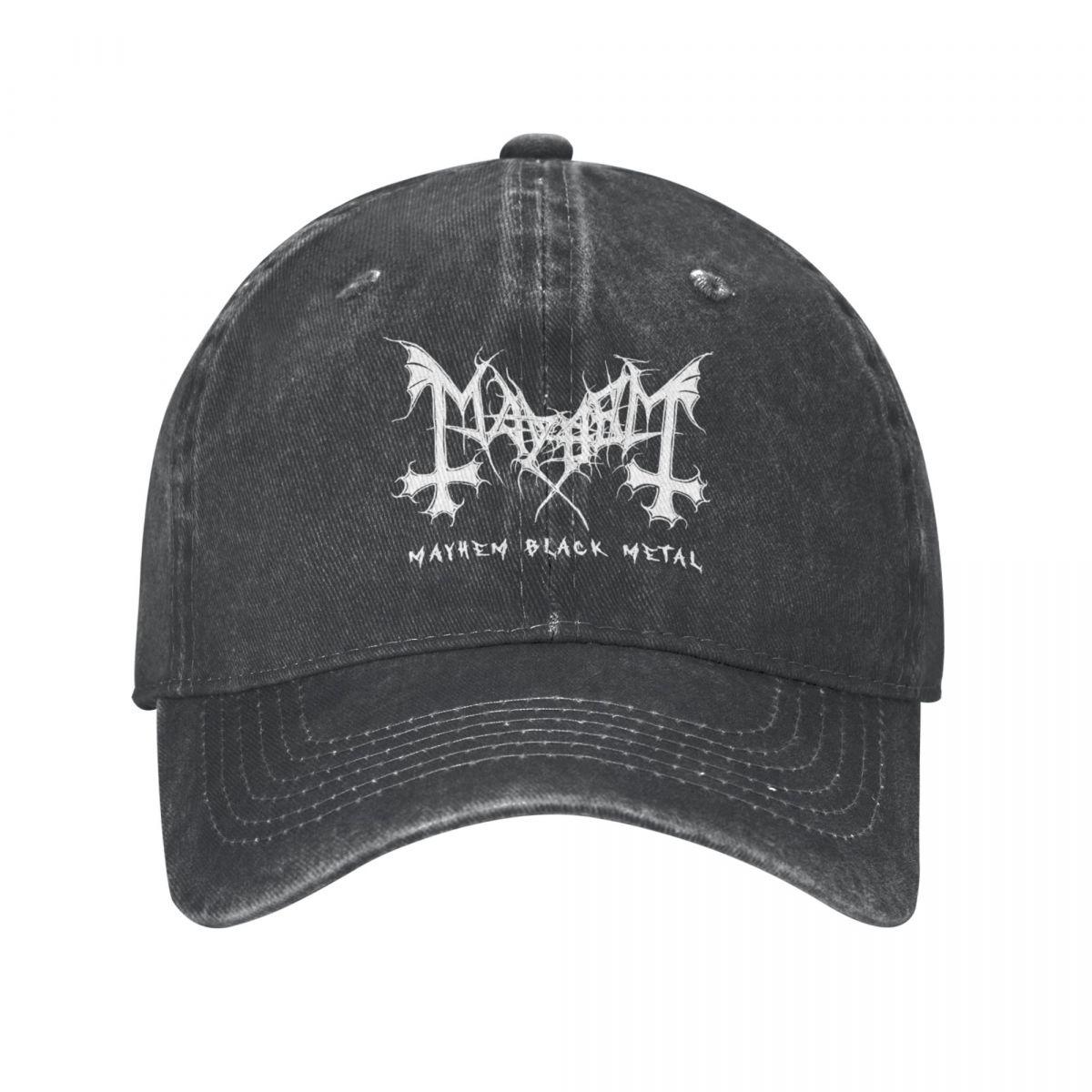Kiki Cap Mayhem Black Metal Band Accessoires Unisex Dames Baseball Caps Versleten Denim Caps Hoed Retro Outdoor Running Golf Hoofddeksels One Size