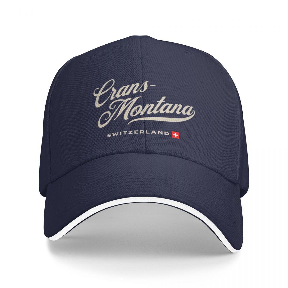 91140109MA0LUDA177 Crans-Montana, Zwitserland Vintage Crest met Zwitserse vlag Cap honkbalpet golfhoed Wandelpet Unisex's pet Dames