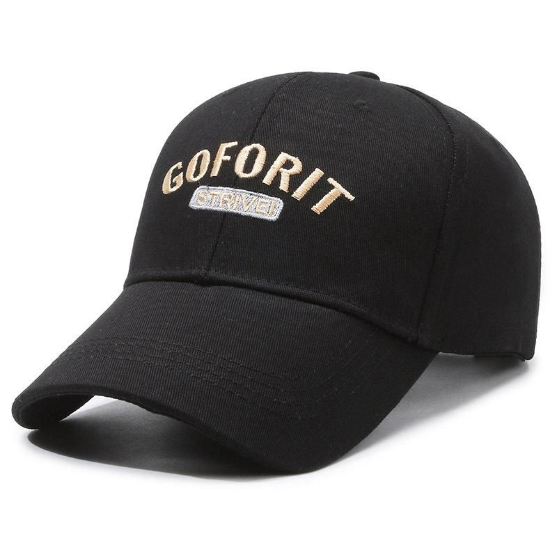 ONIHUA Brief Geborduurde Cap Dames Zomer Zonnehoed Baseball Cap Mannen Snapback Hoed Zonneklep Hoeden Vissershoed Piek Cap goud/zwart